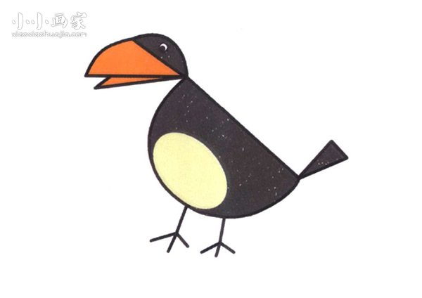 有点搞笑的乌鸦简笔画画法图片步骤- www.chuantongba.top