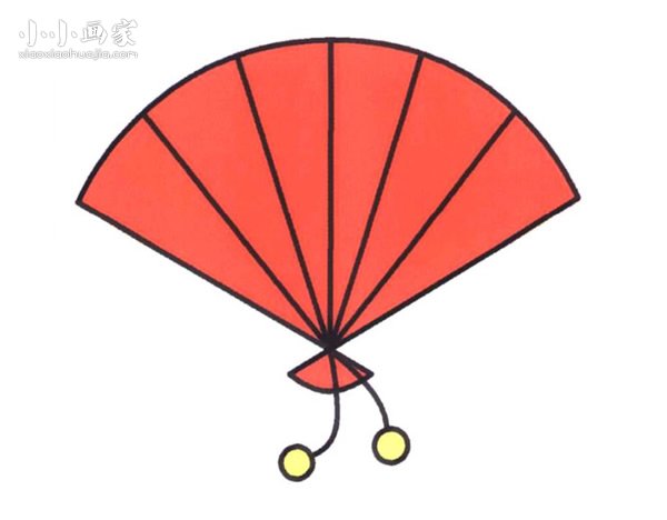 漂亮扇子简笔画画法图片步骤- www.chuantongba.top