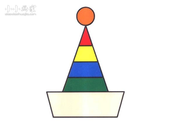 彩色小丑帽简笔画画法图片步骤 - www.chuantongba.top