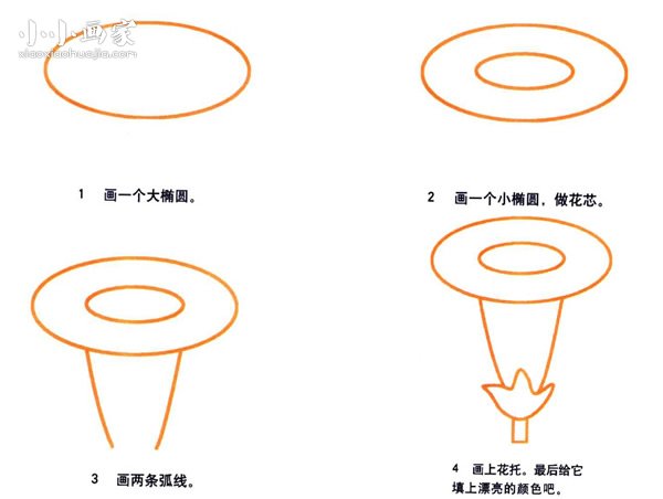 牵牛花喇叭花简笔画画法图片步骤- www.chuantongba.top