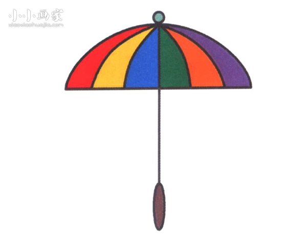 五颜六色雨伞简笔画画法图片步骤- www.chuantongba.top