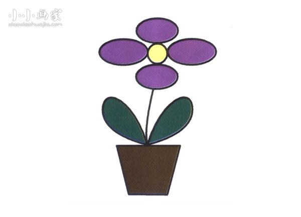 可爱盆花简笔画画法图片步骤- www.chuantongba.top