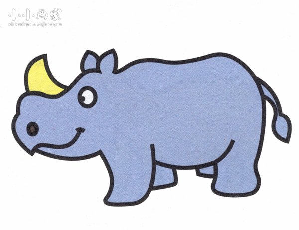 可爱犀牛简笔画画法图片步骤- www.chuantongba.top