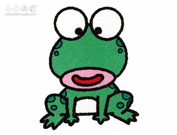卡通呆萌小青蛙简笔画画法图片步骤- www.chuantongba.top