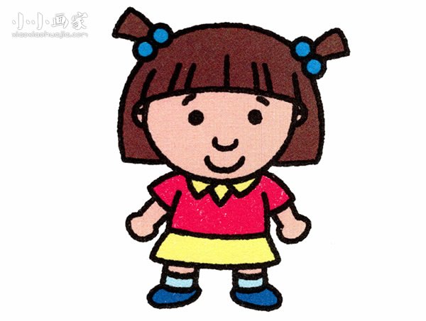 可爱小妹妹简笔画画法图片步骤- www.chuantongba.top