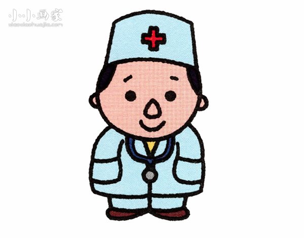 彩色男医生简笔画画法图片步骤- www.chuantongba.top