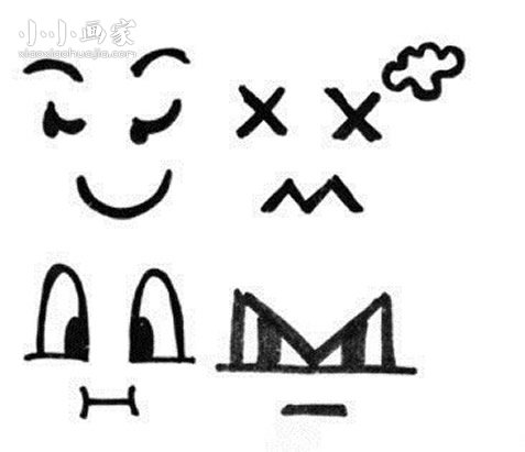 卡通人物表情简笔画画法图片步骤- www.chuantongba.top