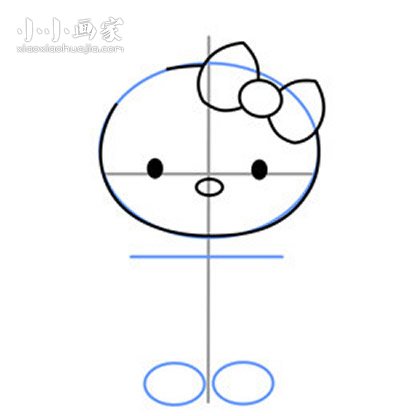 彩色的Hello Kitty简笔画画法图片步骤- www.chuantongba.top
