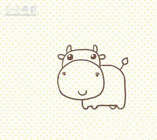 超萌奶牛简笔画画法图片步骤- www.chuantongba.top