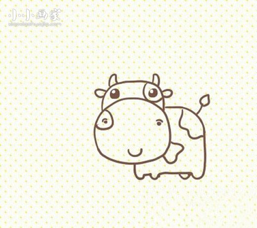 超萌奶牛简笔画画法图片步骤- www.chuantongba.top