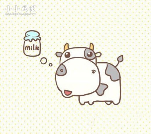 超萌奶牛简笔画画法图片步骤- www.chuantongba.top