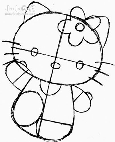漂亮凯蒂猫简笔画画法图片步骤- www.chuantongba.top