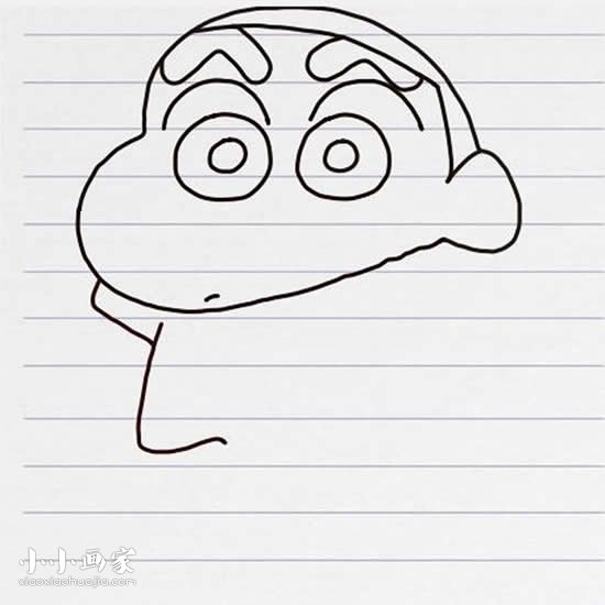 彩色蜡笔小新简笔画画法图片步骤- www.chuantongba.top