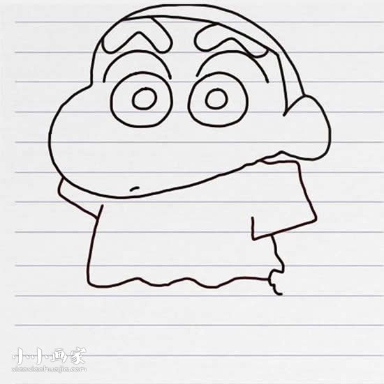 彩色蜡笔小新简笔画画法图片步骤- www.chuantongba.top