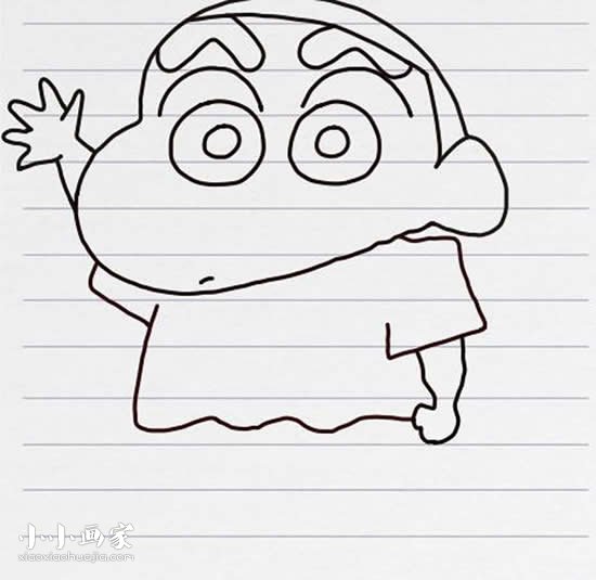 彩色蜡笔小新简笔画画法图片步骤- www.chuantongba.top