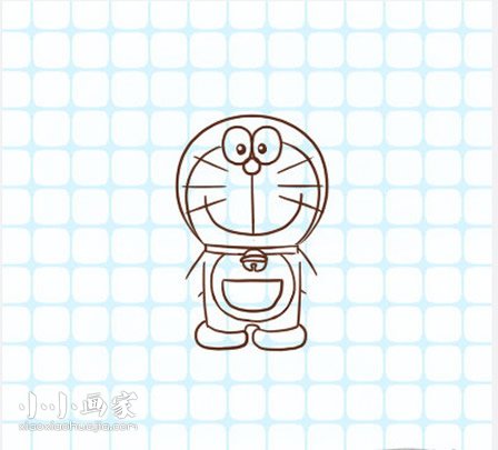 彩色的哆啦A梦简笔画画法图片步骤- www.chuantongba.top
