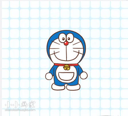 彩色的哆啦A梦简笔画画法图片步骤- www.chuantongba.top