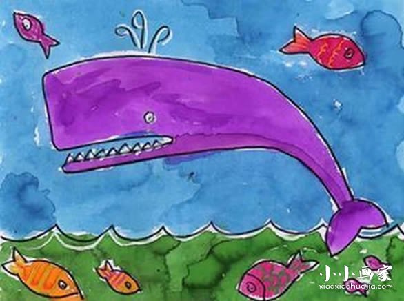 跃出水面的大鲸鱼简笔画画法图片步骤- www.chuantongba.top