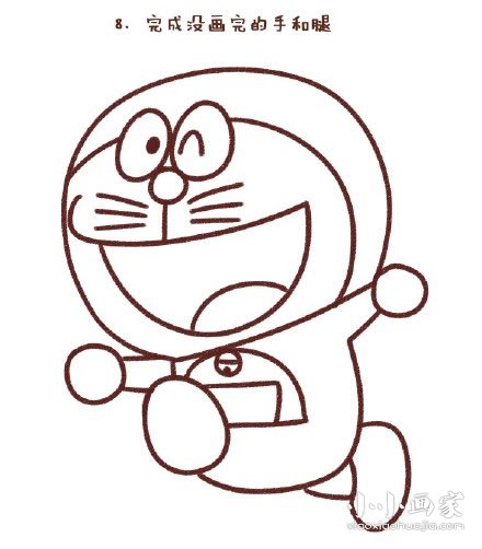 奔跑的哆啦A梦简笔画画法图片步骤- www.chuantongba.top