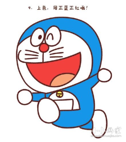 奔跑的哆啦A梦简笔画画法图片步骤- www.chuantongba.top