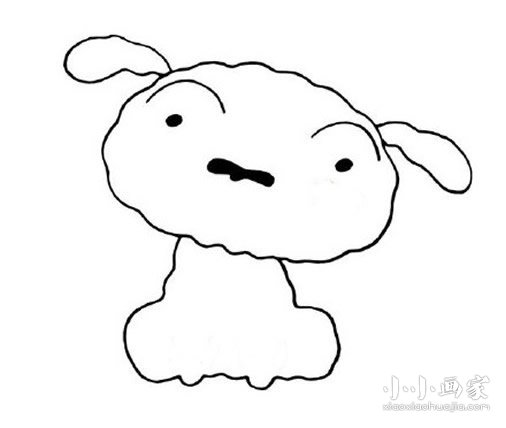 蜡笔小新小白简笔画画法图片步骤- www.chuantongba.top
