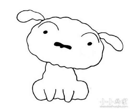 蜡笔小新小白简笔画画法图片步骤- www.chuantongba.top