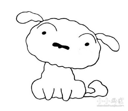 蜡笔小新小白简笔画画法图片步骤- www.chuantongba.top