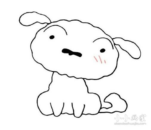 蜡笔小新小白简笔画画法图片步骤- www.chuantongba.top