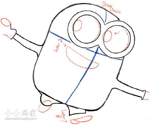 玩毛绒玩具的小黄人简笔画画法图片步骤- www.chuantongba.top