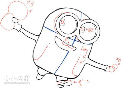 玩毛绒玩具的小黄人简笔画画法图片步骤- www.chuantongba.top