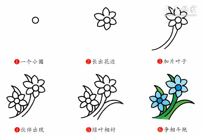 彩色兰花简笔画画法图片步骤- www.chuantongba.top