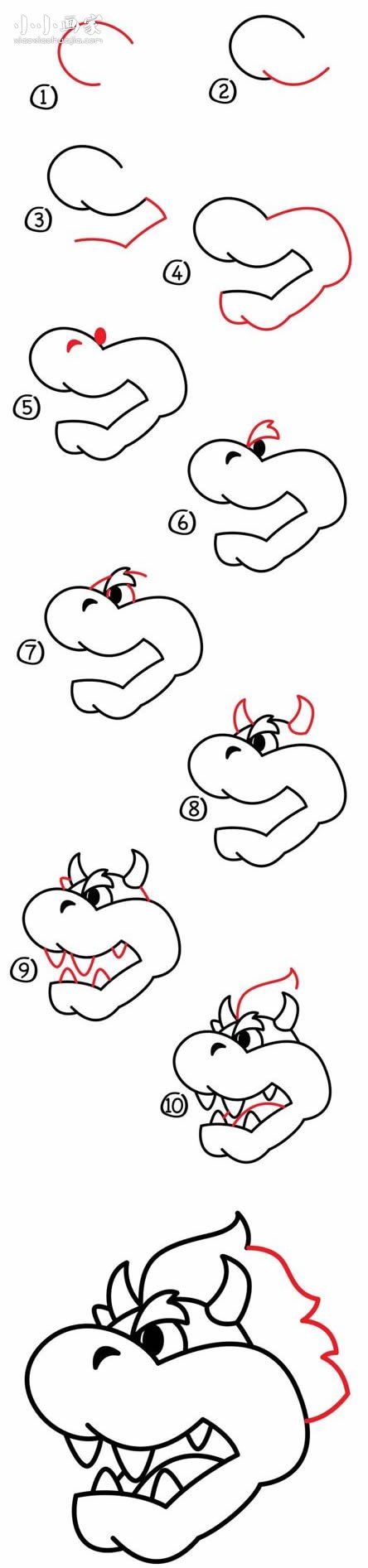 库巴简笔画画法图片步骤- www.chuantongba.top