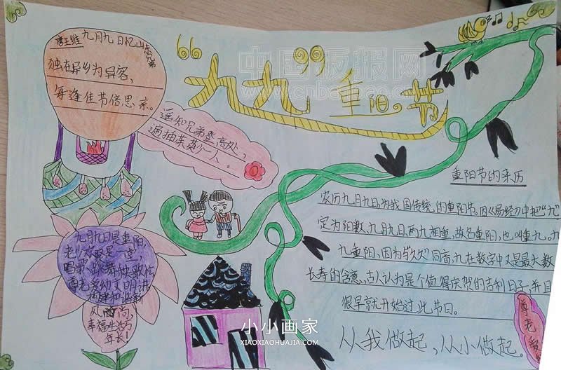 简单又漂亮小学三年级重阳节手抄报图片- www.chuantongba.top