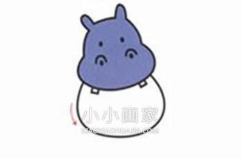 彩色卡通河马简笔画画法图片步骤- www.chuantongba.top