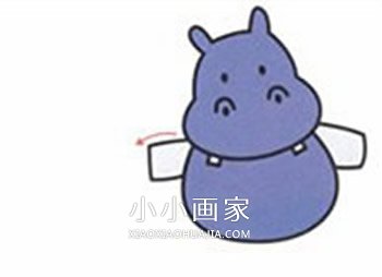 彩色卡通河马简笔画画法图片步骤- www.chuantongba.top