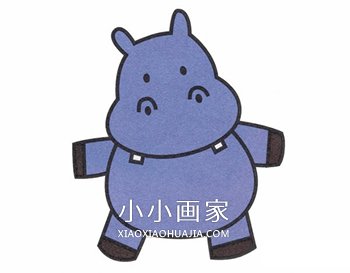 彩色卡通河马简笔画画法图片步骤- www.chuantongba.top