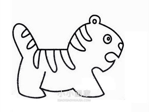 可爱老虎简笔画画法图片步骤- www.chuantongba.top