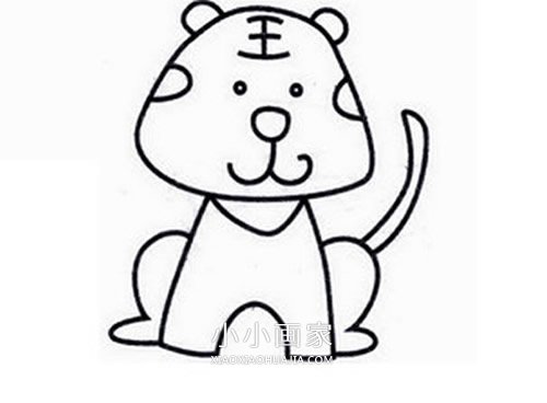 可爱老虎简笔画画法图片步骤- www.chuantongba.top
