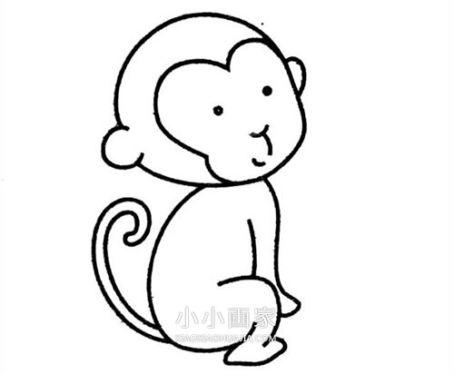 可爱小猴子简笔画画法图片步骤- www.chuantongba.top
