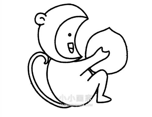 可爱小猴子简笔画画法图片步骤- www.chuantongba.top