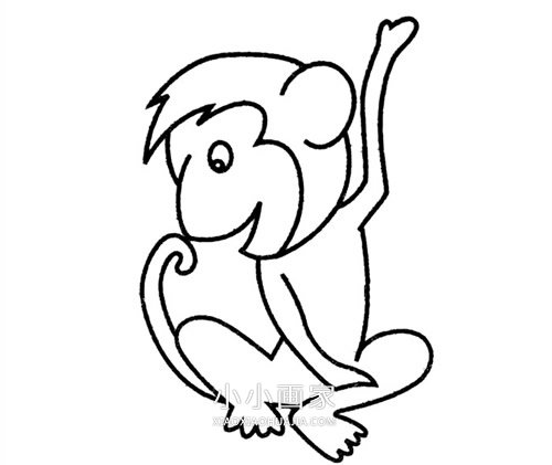 可爱小猴子简笔画画法图片步骤- www.chuantongba.top