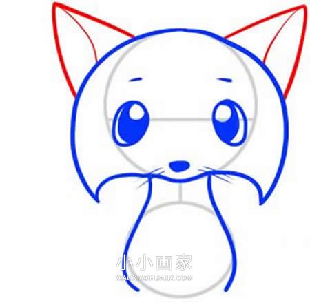 卡通小狐狸简笔画画法图片步骤- www.chuantongba.top