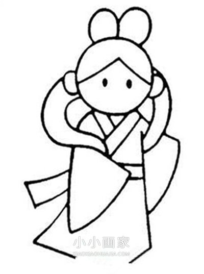 中秋节嫦娥仙子简笔画画法图片步骤- www.chuantongba.top