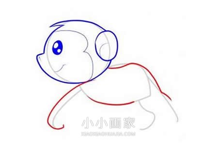 可爱小猴子简笔画画法图片步骤- www.chuantongba.top
