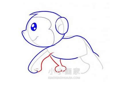 可爱小猴子简笔画画法图片步骤- www.chuantongba.top