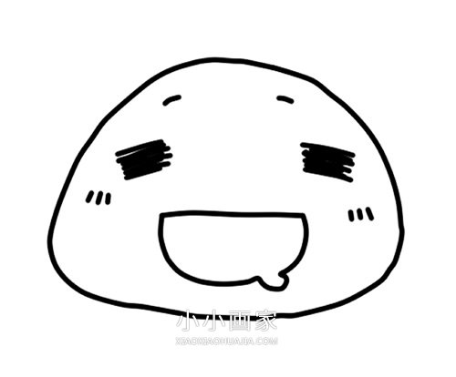 “表情包”饭团简笔画画法图片步骤- www.chuantongba.top