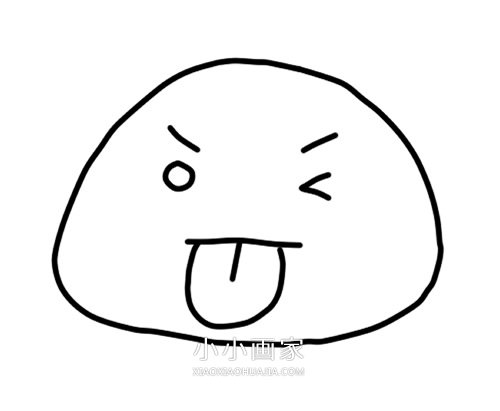“表情包”饭团简笔画画法图片步骤- www.chuantongba.top