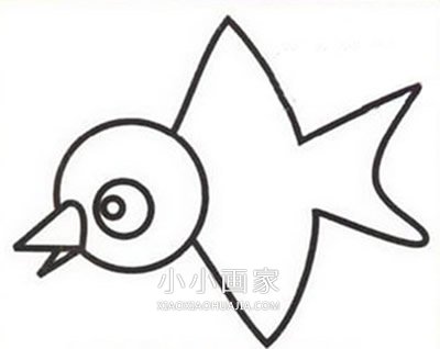 飞行的小麻雀简笔画画法图片步骤- www.chuantongba.top