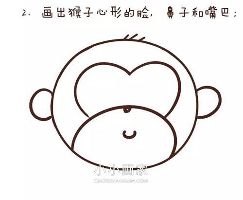 卡通小猴子简笔画画法图片步骤- www.chuantongba.top