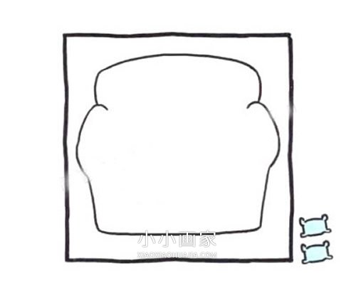 带靠枕沙发的简笔画画法图片步骤- www.chuantongba.top